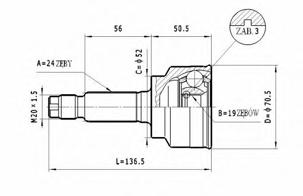 ШРУС с пыльником STATIM C.468