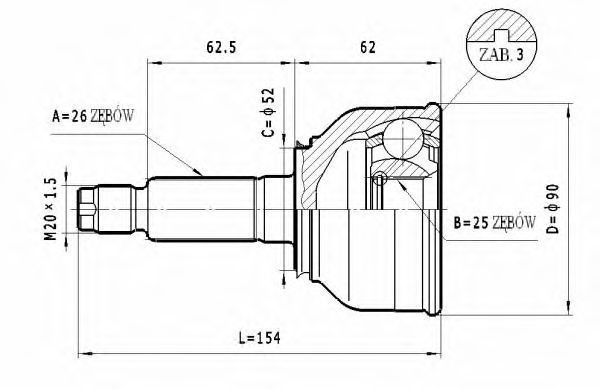 ШРУС с пыльником STATIM C.470
