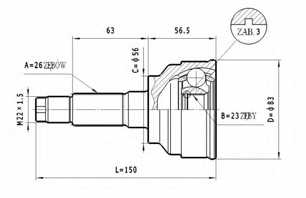 ШРУС с пыльником STATIM C.472