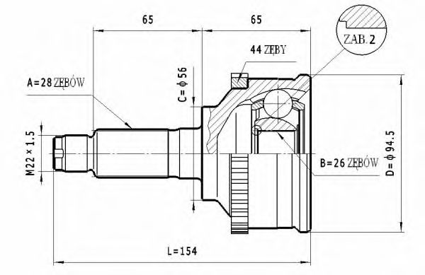 ШРУС с пыльником STATIM C.477