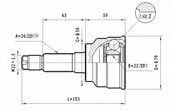 ШРУС с пыльником STATIM C.478