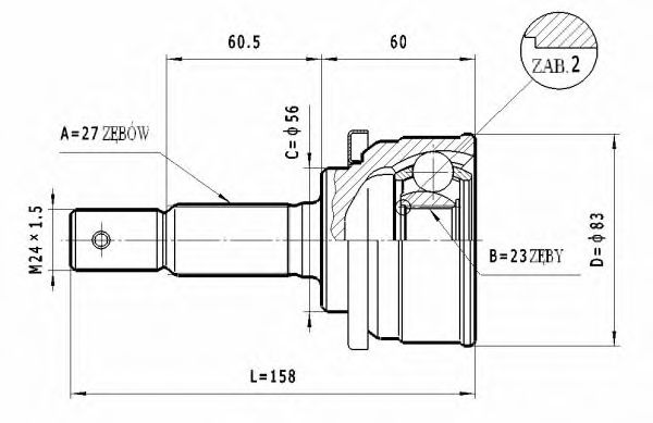 ШРУС с пыльником STATIM C.501