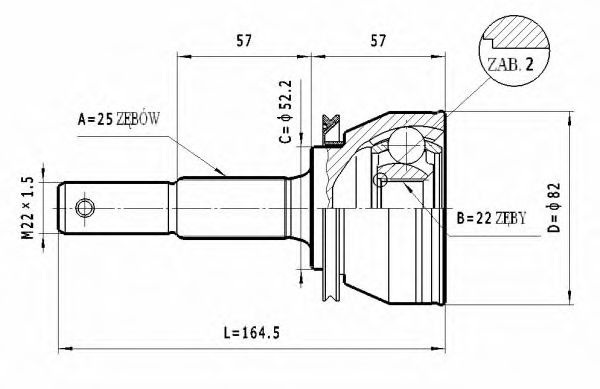 ШРУС с пыльником STATIM C.503