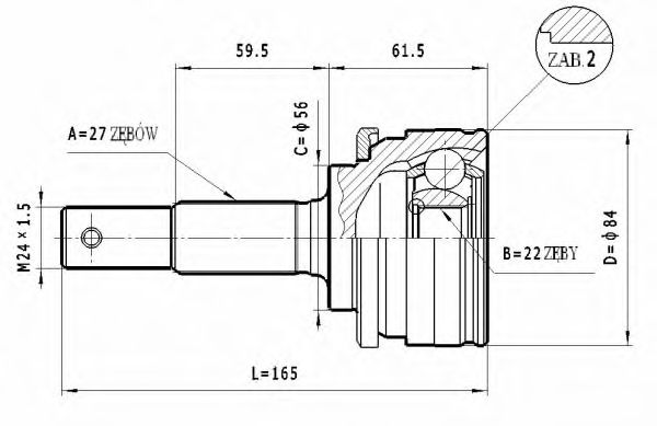 ШРУС с пыльником STATIM C.504