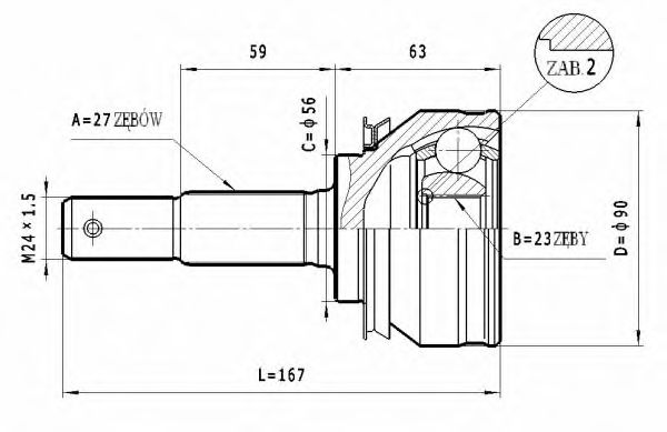 ШРУС с пыльником STATIM C.506