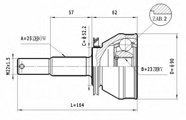 ШРУС с пыльником STATIM C.554