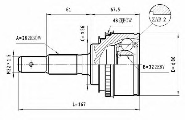 ШРУС с пыльником STATIM C.572
