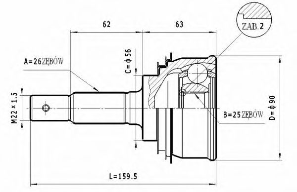 ШРУС с пыльником STATIM C.579