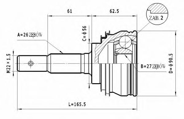 ШРУС с пыльником STATIM C.581