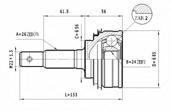 ШРУС с пыльником STATIM C.583