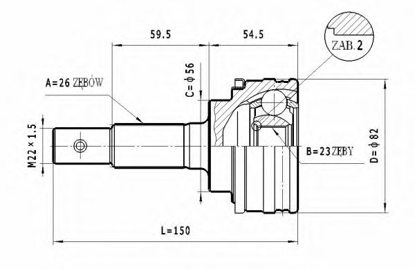 ШРУС с пыльником STATIM C.584