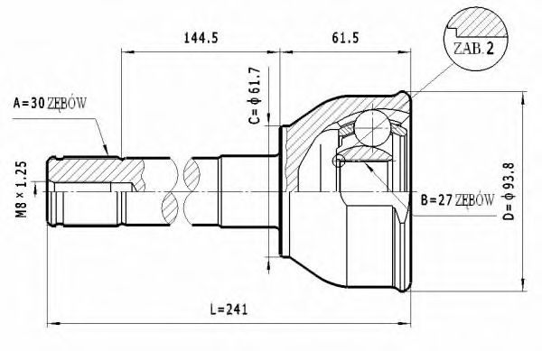 ШРУС с пыльником STATIM C.596
