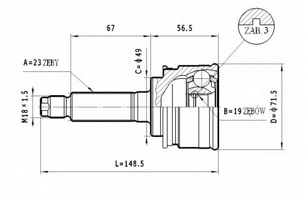 ШРУС с пыльником STATIM C.631