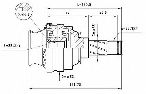 ШРУС с пыльником STATIM CW.030