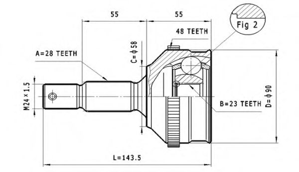 ШРУС с пыльником STATIM C.105