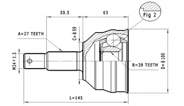 ШРУС с пыльником STATIM C.110