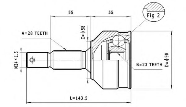 ШРУС с пыльником STATIM C.111