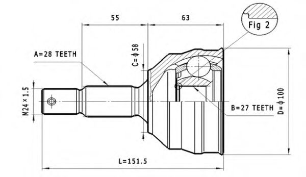 ШРУС с пыльником STATIM C.112