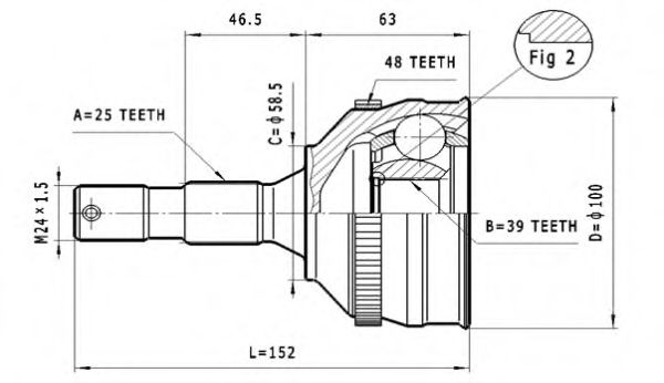 ШРУС с пыльником STATIM C.114