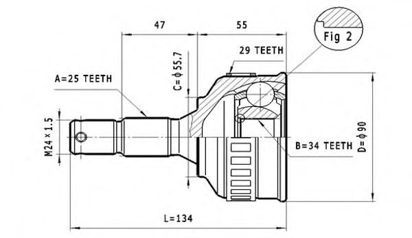 ШРУС с пыльником STATIM C.115