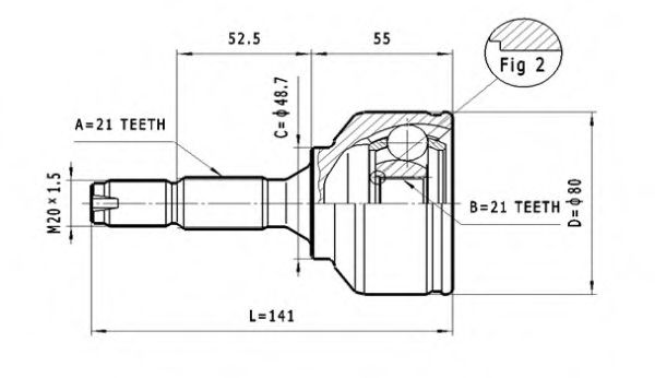 ШРУС с пыльником STATIM C.118