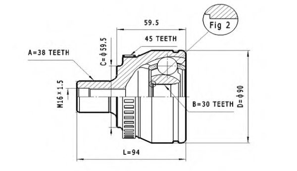ШРУС с пыльником STATIM C.290