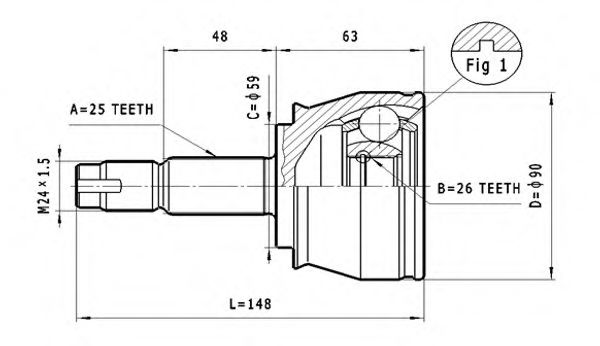 ШРУС с пыльником STATIM C.328