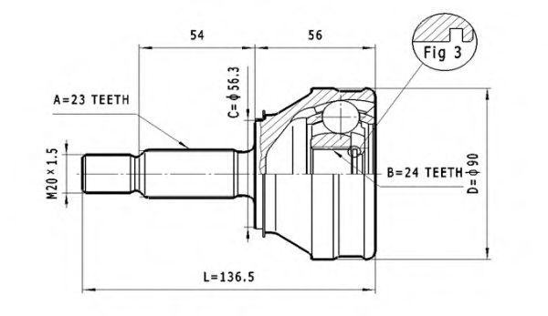 ШРУС с пыльником STATIM C.368