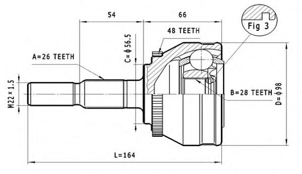 ШРУС с пыльником STATIM C.384