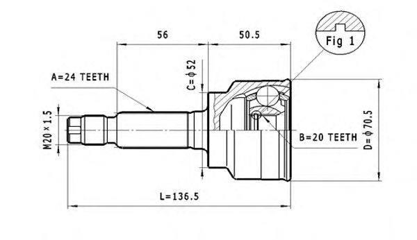 ШРУС с пыльником STATIM C.465