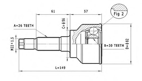 ШРУС с пыльником STATIM C.476