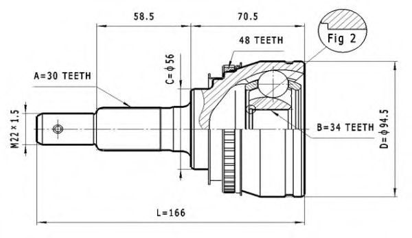 ШРУС с пыльником STATIM C.565