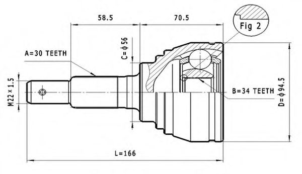 ШРУС с пыльником STATIM C.566
