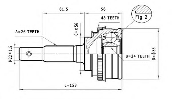 ШРУС с пыльником STATIM C.567
