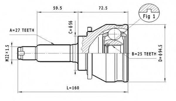 ШРУС с пыльником STATIM C.604