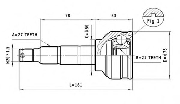 ШРУС с пыльником STATIM C.605
