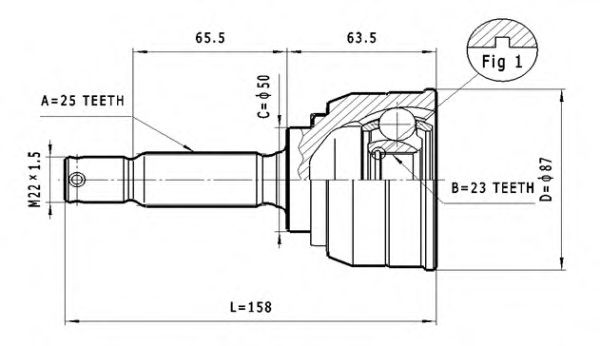 ШРУС с пыльником STATIM C.620