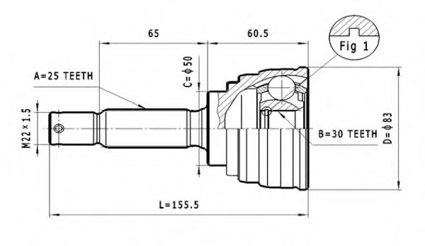 ШРУС с пыльником STATIM C.621