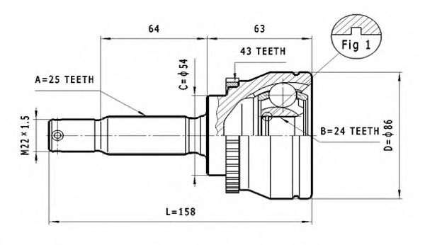 ШРУС с пыльником STATIM C.624