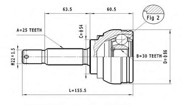 ШРУС с пыльником STATIM C.625
