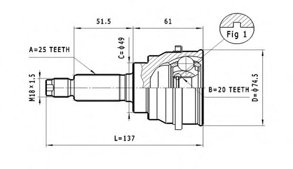 ШРУС с пыльником STATIM C.641