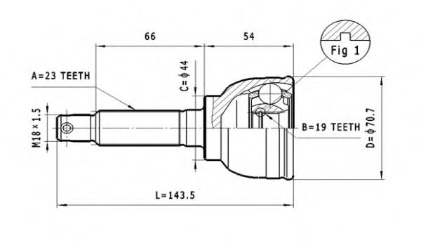 ШРУС с пыльником STATIM C.642
