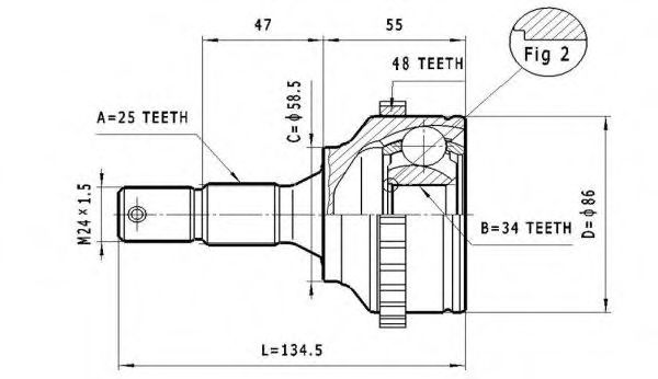 ШРУС с пыльником STATIM C.117