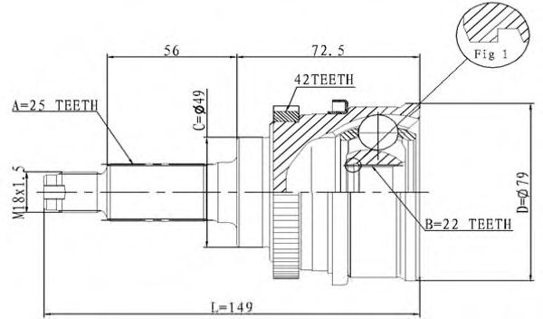 ШРУС с пыльником STATIM C.633