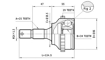 ШРУС с пыльником STATIM C.279