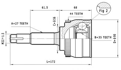 ШРУС с пыльником STATIM C.538