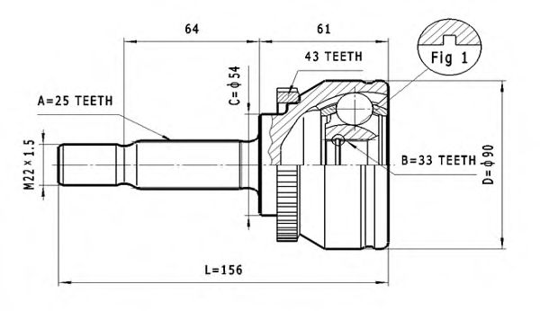 ШРУС с пыльником STATIM C.390
