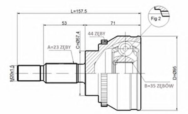 ШРУС с пыльником STATIM C.351