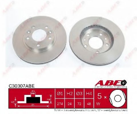 Тормозной диск ABE C30307ABE Тормозной диск ABE C30307ABE