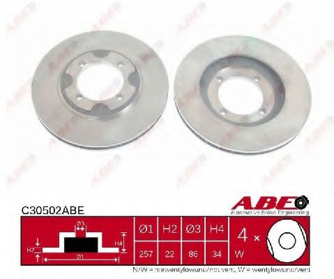 Тормозной диск ABE C30502ABE Тормозной диск ABE C30502ABE